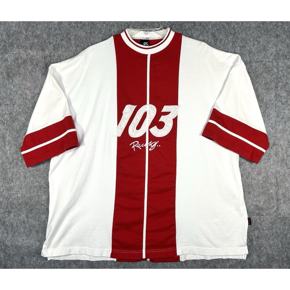 Vintage FUBU Sports #103 Racing Shirt Short Sleeve Y2K 90s Red Size 3XL